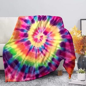 AFPANQZ Raindow Colored Cooling Blanket 44.8"x60" Cooled Throw Ultra Soft Lightweight Blanket for Adults Kids Baby Soft Flannel Blankets Office Sofa Bedding Tie-dye