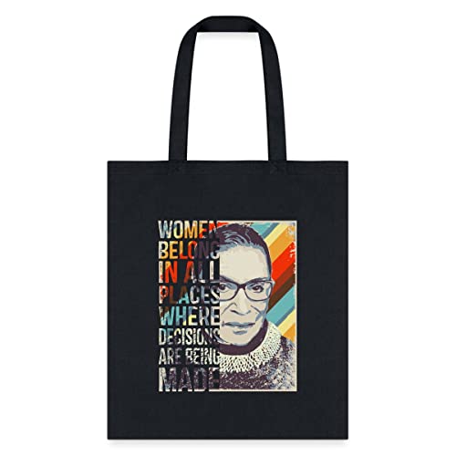 Spreadshirt Notorious RBG Women's Rights Ruth Bader Ginsburg Tote Bag, black