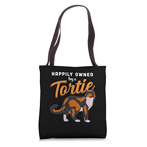 Happily Owned By A Tortie Cat Tote Bag