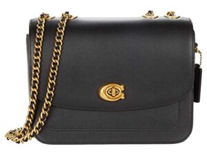 coach refined calf leather madison shoulder bag black one size