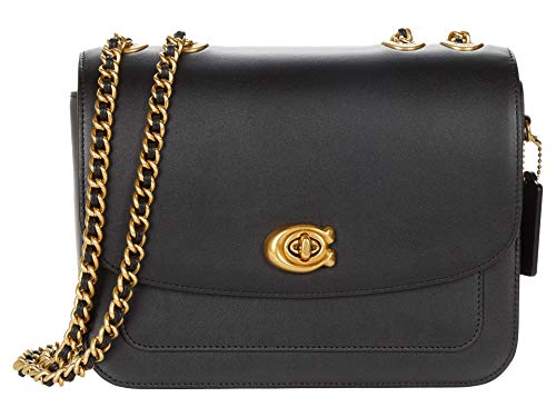 COACH Refined Calf Leather Madison Shoulder Bag Black One Size