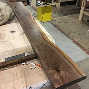 Live Edge Floating Shelf - Brackets Included - Width 9"-12" inches (Walnut, 48 inches)