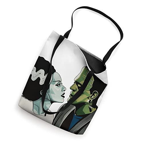 Frankenstein Monster & Bride Halloween Romantic Kiss Scene Tote Bag