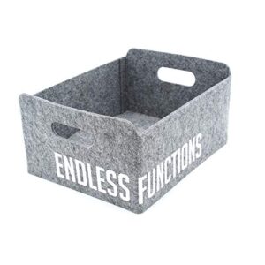 endless functions – felt printed collapsible stoage bin, (gray – endless functions)