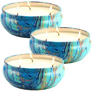 la jolie muse citronella candles outdoor, large citronella candles for patio set 3, natural soy wax, 3 wick candle, outdoor & indoor, 11.6 oz