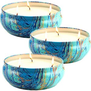 LA JOLIE MUSE Citronella Candles Outdoor, Large Citronella Candles for Patio Set 3, Natural Soy Wax, 3 Wick Candle, Outdoor & Indoor, 11.6 Oz