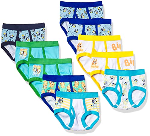 Bluey Boys' Amazon Exclusive Pack 10-PK of 100% Combed Cotton Underwear, Sizes 2/3T, 4T, 4, 6, and 8, Bluey10pk