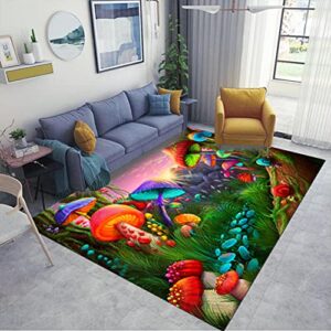 lggqqw psychedelic forest mushroom area rugs,hippie mushroom catpets for yogo livingroom bedroom