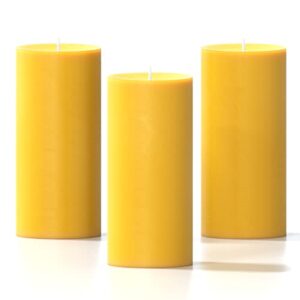 candwax pure beeswax pillar candles 1.8×4 inch set of 3 – yellow 34,5 hours burning handmade candles – smokeless pure bees wax candles home decor natural candles