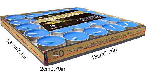 OUO Tea Lights Candles, 50 Pack Smokeless Candles,Small Candles, Dripless & Long Lasting Mini Tealight Candles for Mood, Dinners, Parities, Home, Decoration, Wedding, Crafts(Red)