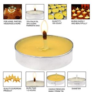 OUO Tea Lights Candles, 50 Pack Smokeless Candles,Small Candles, Dripless & Long Lasting Mini Tealight Candles for Mood, Dinners, Parities, Home, Decoration, Wedding, Crafts(Red)