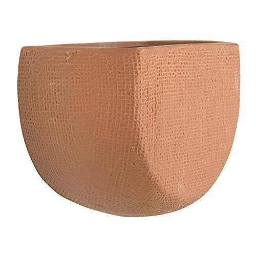 Main + Mesa Modern Boho Stoneware Wall Mount Planters, Terracotta, Set of 2 Sizes