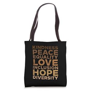 kindness peace equality black african pride melanin blm gift tote bag