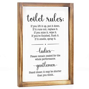 toilet rules bathroom sign 11×16 inch – bathroom rules sign, toilet rules sign for bathroom, rustic bathroom rules sign, guest bathroom wall decor, bath signs for bathroom decor bathroom rules signs