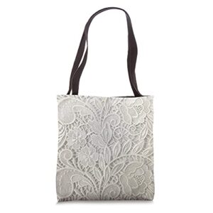 french lace white wedding totes – bridal shower party gift tote bag