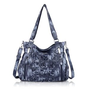 angel barcelo womens fashion handbags purse shoulder bags tote bags ladies girls designer satchel bags (j.blue)