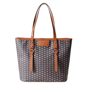 pvc leather crossbody bags for women, faux leather ladies signature shoulder bag tote purse fashion satchels (brown5)