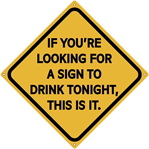 Sign To Drink Tonight 12" x 12" Funny Tin Sign Man Cave Home Bar Decor