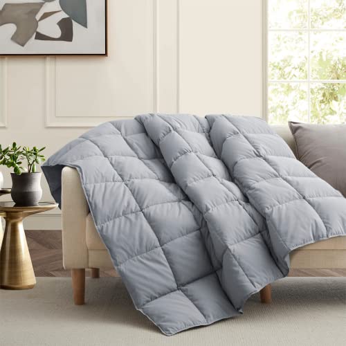 Peace nest Down Throw Blankets for Couch 50x70” Down Blanket for Indoor and Outdoor Throw Blanket use Soft Lightweight Throw Blanket Alloy Gray