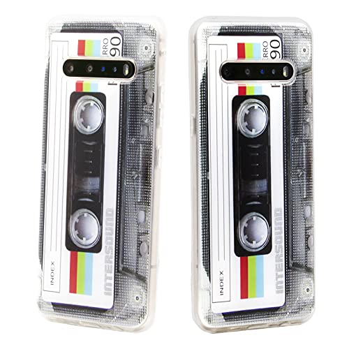 TNCYOLL Compatible with LG V60, LG V60 ThinQ Case Slim Dual Cool Retro Cassette Music Shockproof Bumper Protective Soft Phone Cases Cover for LG V60 ThinQ