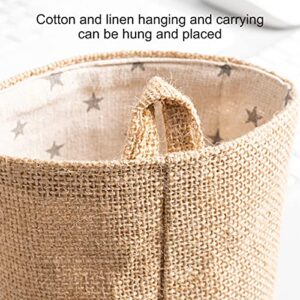 Kripyery Storage Basket, Foldable, Space-Saving Cotton and Linen Cosmetic Hanging Bag for Home Decoration, Toy Cosmetics Storage Basket, Creative Fabric Finishing Frame (2)