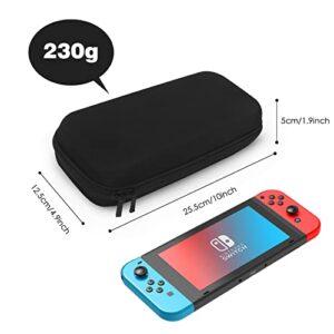 FYY for Nintendo Switch/Switch OLED Carrying Case, Portable Hard Shell Travel Carrying Case Pouch Bag with 20 Game Card Slots Zippered Pocket for Nintendo Switch Console & Accessories Black