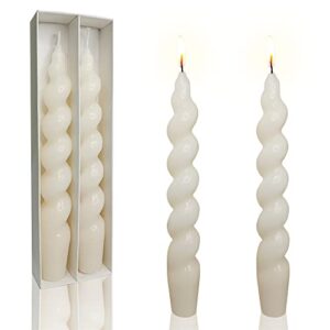 gedengni spiral taper dinner candles conical stick candles h 19 cm for holiday wedding party,beige