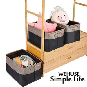 WEHUSE Black and Brown Storage Baskets for Shelves Closet Bins Bundle