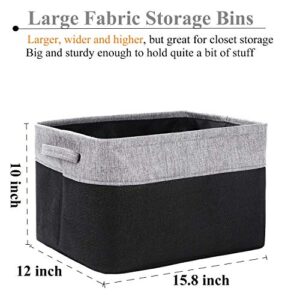 WEHUSE Black and Brown Storage Baskets for Shelves Closet Bins Bundle