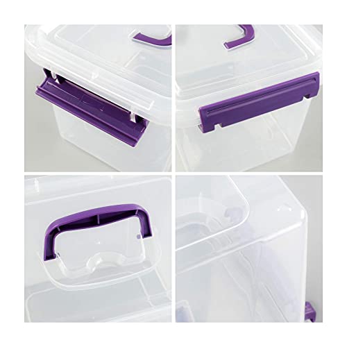 Sosody 6 Quart Plastic Storage Box with Lids and Handles, 6 Packs