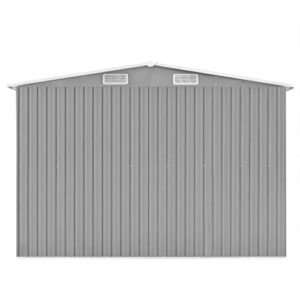 INLIFE Garden Storage Shed with 4 Vents Metal Steel Double Sliding Doors Outdoor Tood Shed Patio Lawn Care Equipment Pool Supplies Organizer 101.2"x154.3"x71.3"