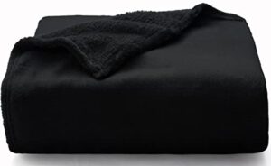 cozylux fleece blanket king ash black 108″ x 90″, super soft lightweight microfiber flannel blankets for travel camping chair and sofa, cozy luxury plush fuzzy bed blankets