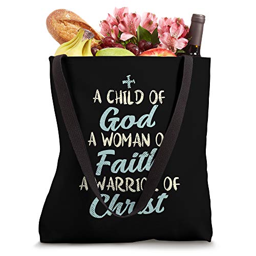 Child God Woman Faith Warrior Christ Jesus Christian Gift Tote Bag