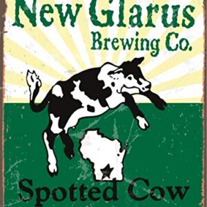 ZMKDLL New Glarus Spotted Cow Beer Small Tin Sign Home Decoration Retro Vintage Mural Dimensions 20x30 cm, 8X12 in