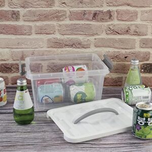 Ramddy Clear Plastic Bins with Lid, 5 Liter Latching Box with Handles, 6 Packs