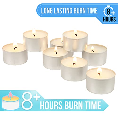 Stonebriar 200 Pack Unscented 8 Hour Extended Burn Time Tea Light Candles