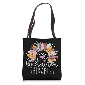 cute sunflower rbt artwork, behavior therapist tote bag