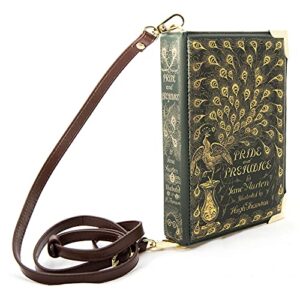 Well Read Pride and Prejudice by Jane Austen Green Large Book Themed Purse for Literary Lovers - Ideal Literary Gift for Book Club, Readers, Authors & Bookworms - Handbag & Crossbody Bag