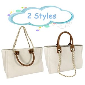 Hidora Women Canvas Handbag Purses Large Capacity Shoulder Bag For Ladies Daily Tote Bag（Beige）