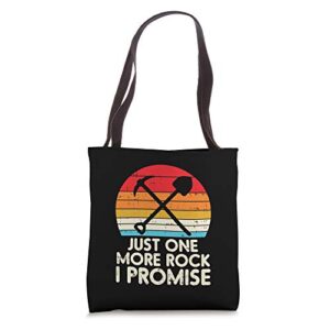 one more rock promise retro geology science geologist gift tote bag