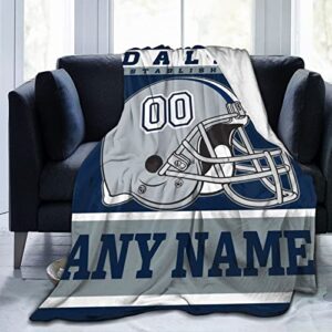 cybepnk custom football throw blanket personalized decorative print couch bed tapestry for memorial football team gift select any name & any number d.c,50inchx40inch60inchx50inch80inchx60inch(10388)