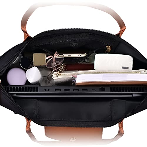 GM LIKKIE Shoulder Tote Bag for Women, Nylon Top-Handle Purse, Foldable Weekend Hobo Handbag (Black)