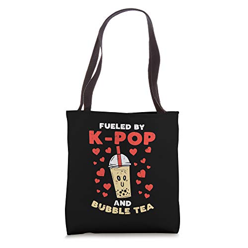 Fueled By K-Pop Bubble Tea Cute Korean Women Girls Teen Gift Tote Bag