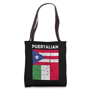 funny puerto rican and italian flag design – puertalian tote bag