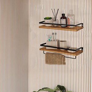 Aeumruch Floating Shelves Wall Mounted Storage Shelves for Kitchen, Bathroom, Set of 2