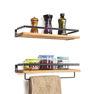 Aeumruch Floating Shelves Wall Mounted Storage Shelves for Kitchen, Bathroom, Set of 2