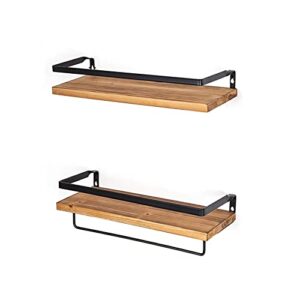 Aeumruch Floating Shelves Wall Mounted Storage Shelves for Kitchen, Bathroom, Set of 2