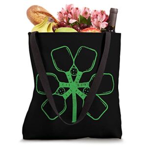 Pickleball Shamrock Clover Fun St Patricks Day Player Coach Tote Bag