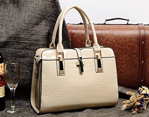 Vegan Material Handbags Cross-body Bag Shoulder Bag Vintage Medium Crocodile White