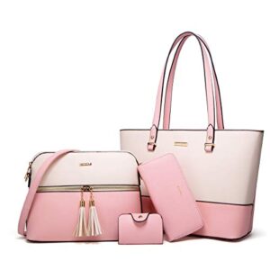 women fashion handbags wallet tote bag shoulder bag top handle satchel purse set 4pcs